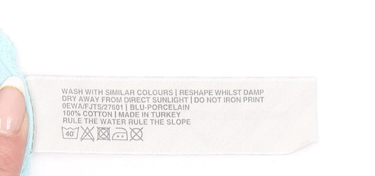 Fat Face Women's Blue Floral Bird Print Cotton T-Shirt Size 12