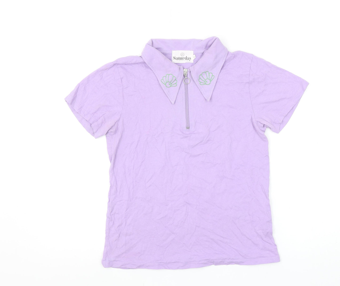 Womens UK Size S Saturday by Megan Ellaby Purple Basic Polo