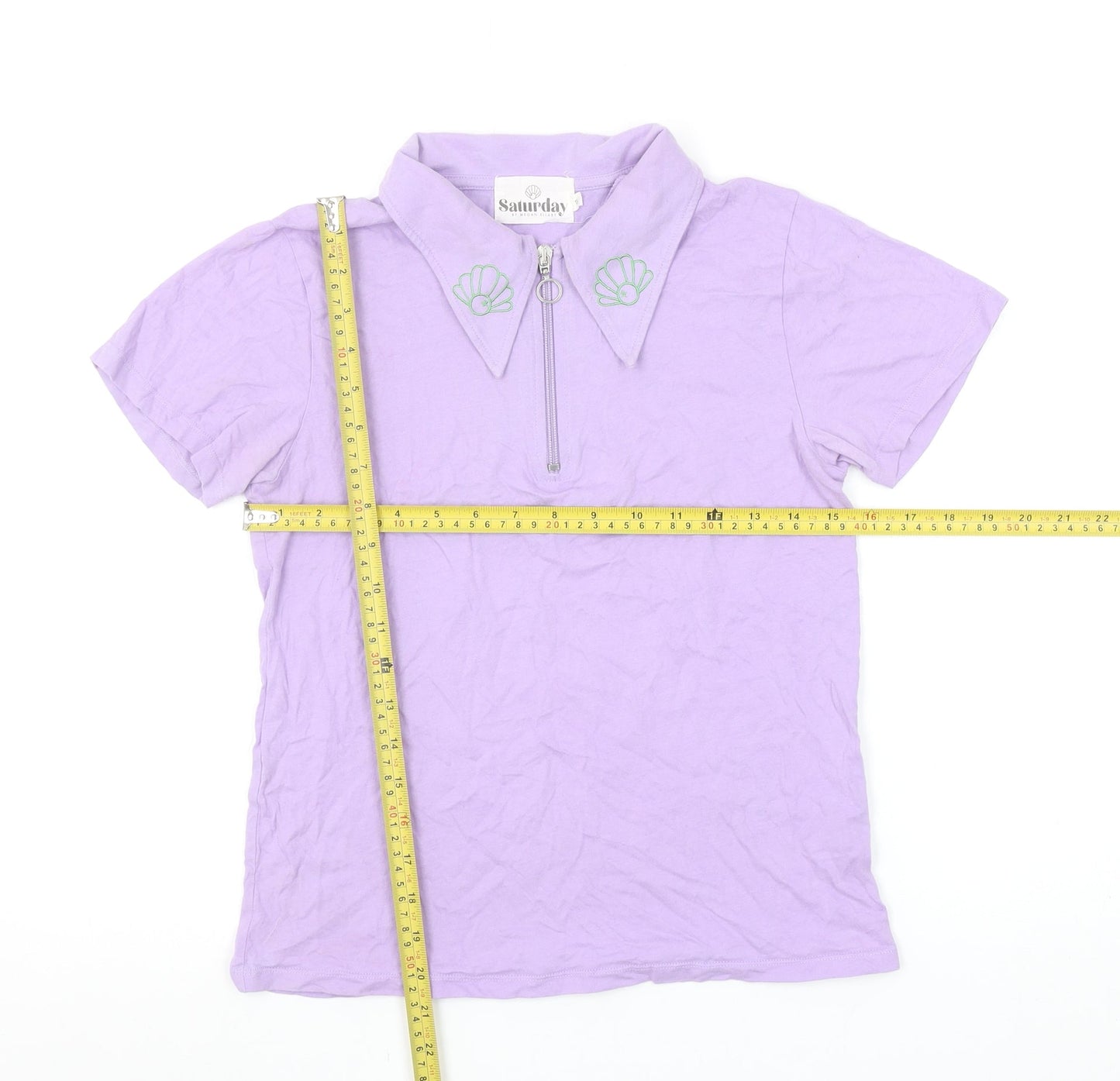 Womens UK Size S Saturday by Megan Ellaby Purple Basic Polo