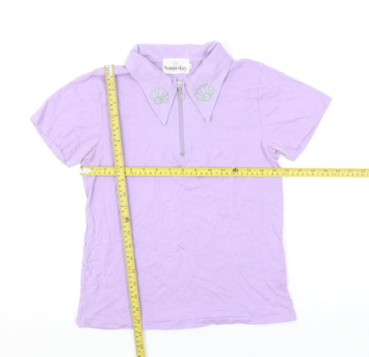 Womens UK Size S Saturday by Megan Ellaby Purple Basic Polo