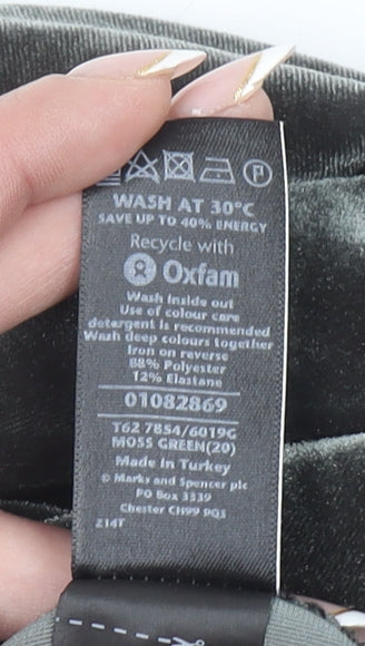 Marks and Spencer Per Una Women’s Green Velvet Shawl Collar Jacket Size 20