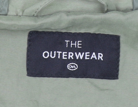 C&A Women's Green Anorak Jacket Size 14 Hooded Lightweight Casual