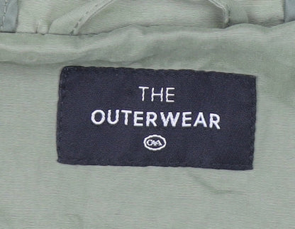 C&A Women's Green Anorak Jacket Size 14 Hooded Lightweight Casual