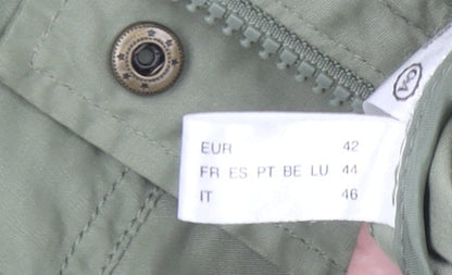 C&A Women's Green Anorak Jacket Size 14 Hooded Lightweight Casual