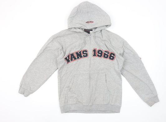 Womens UK Size L VANS Grey Full Zip Hoodie