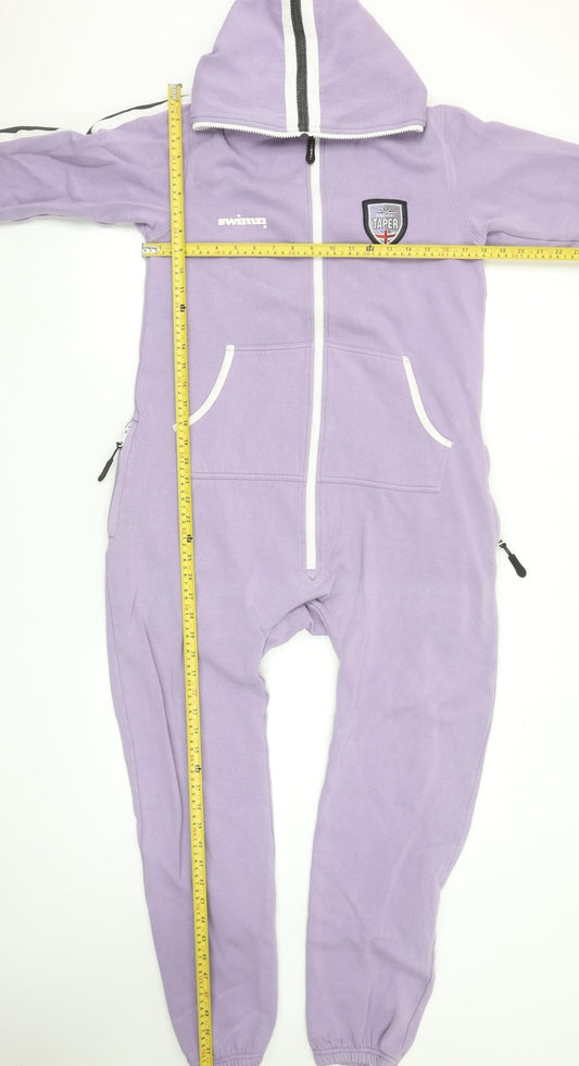 Swimzi Girls Purple Hooded Fleece Jumpsuit 11-12 Years Zip Up All-in-One