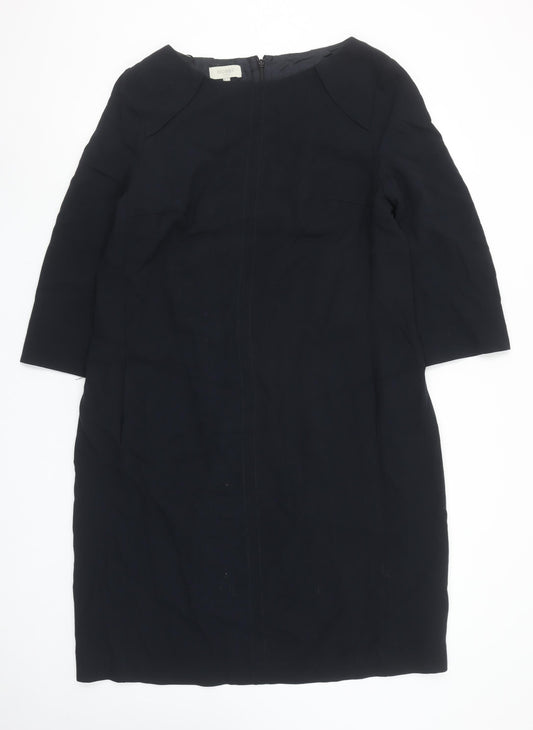 Hobbs Women Black Size 18 3/4 Sleeve Shift Dress