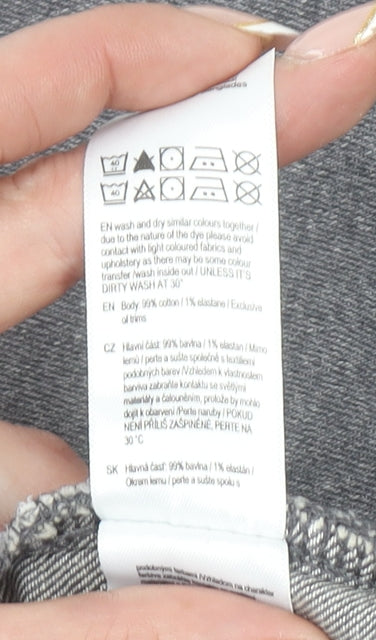 F&F Women’s Grey High Rise Slim Fit Straight Jeans UK 10S