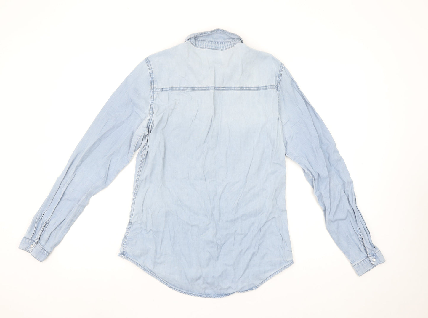 Womens UK Size M VILA Blue Basic Button-Up