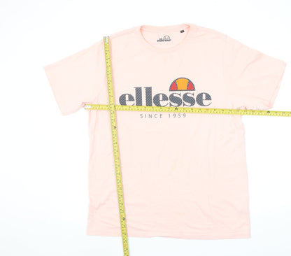 Ellesse Womens Pink Cotton Short Sleeve Logo T-Shirt L