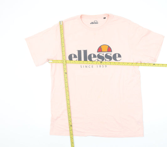 Ellesse Womens Pink Cotton Short Sleeve Logo T-Shirt L