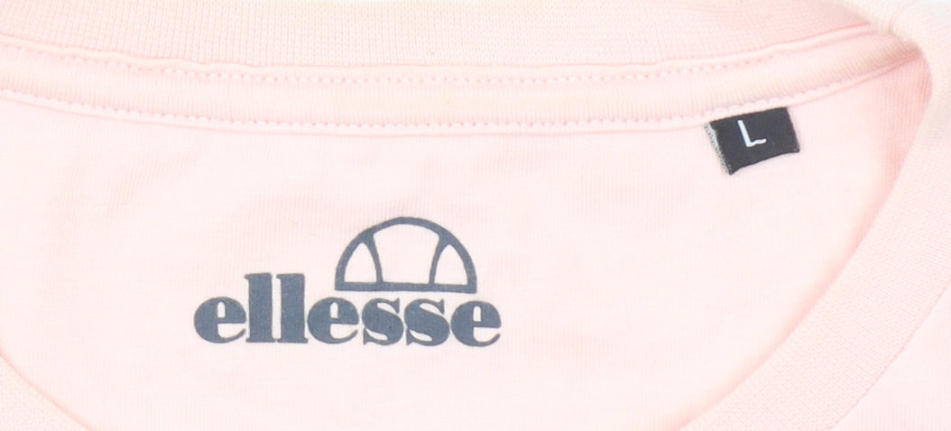 Ellesse Womens Pink Cotton Short Sleeve Logo T-Shirt L