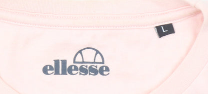 Ellesse Womens Pink Cotton Short Sleeve Logo T-Shirt L