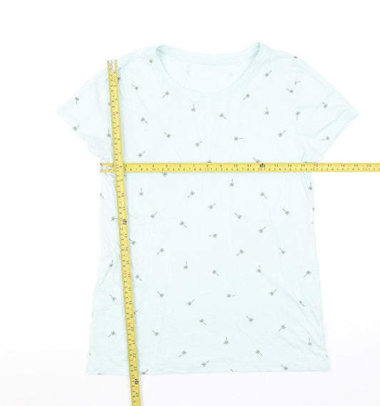 GAP Women's Blue Palm Print Cotton Short Sleeve T-Shirt Size S