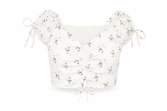 Womens UK Size L Abercrombie & Fitch Ivory Cropped Blouse