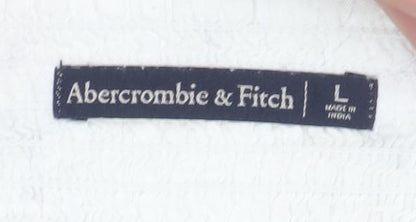 Womens UK Size L Abercrombie & Fitch Ivory Cropped Blouse