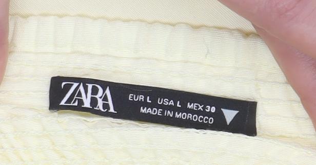 Zara Women Yellow Linen Blend Playsuit Size L Adjustable Straps Summer