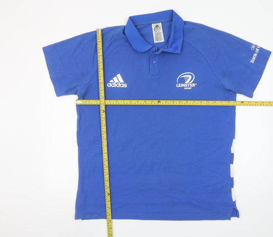 Adidas Men’s Blue Leinster Rugby Polo Shirt XL Cotton Blend