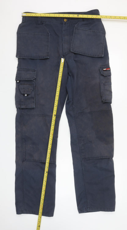 TuffStuff Men’s Blue Cargo Workwear Trousers 34W 32.5L Cotton Blend