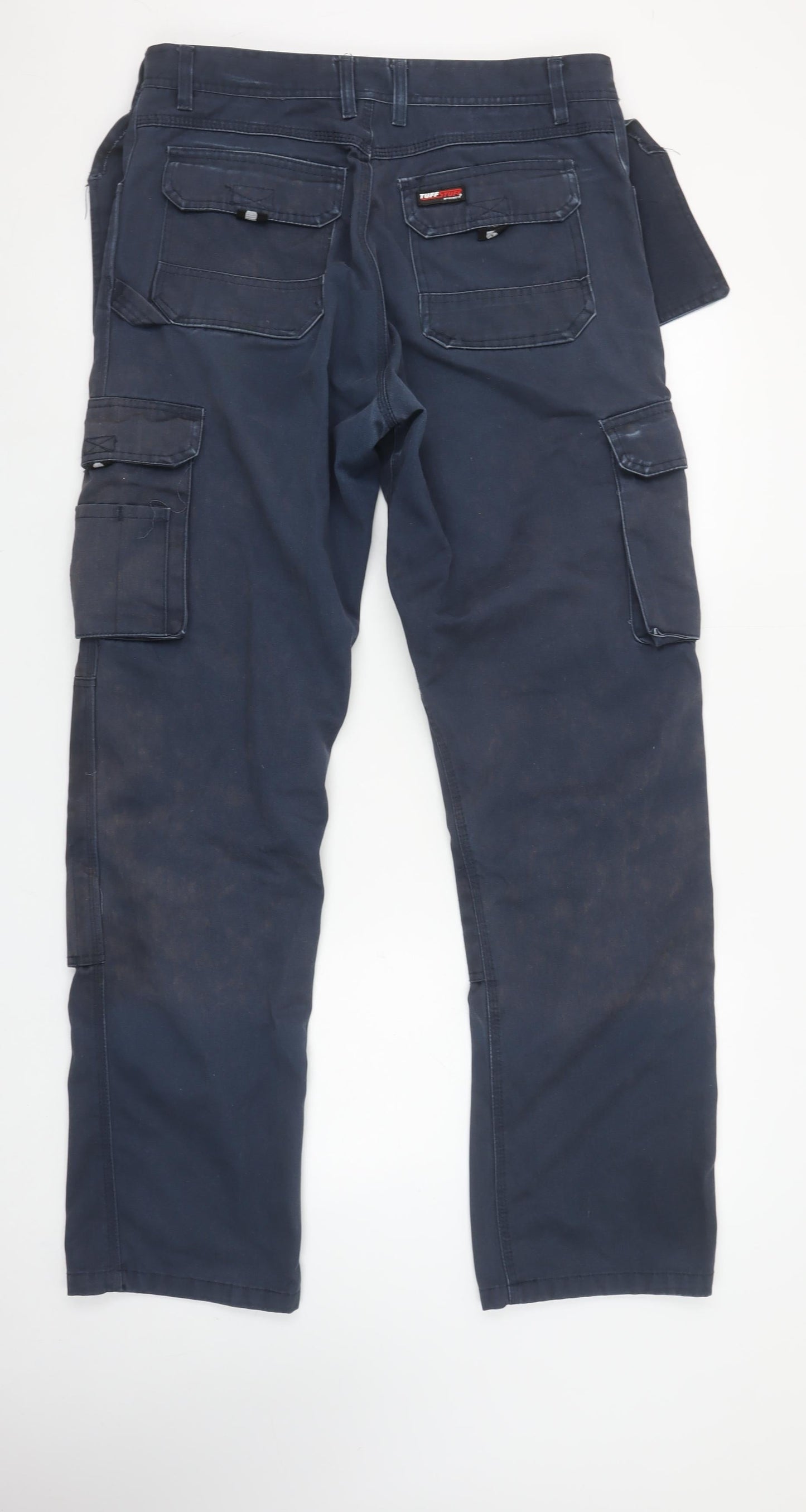 TuffStuff Men’s Blue Cargo Workwear Trousers 34W 32.5L Cotton Blend