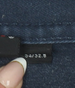 TuffStuff Men’s Blue Cargo Workwear Trousers 34W 32.5L Cotton Blend