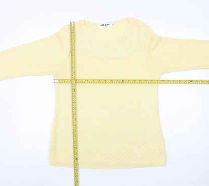 Gerard Women's Yellow Knit Pullover Jumper L Lightweight 3/4 Sleeve