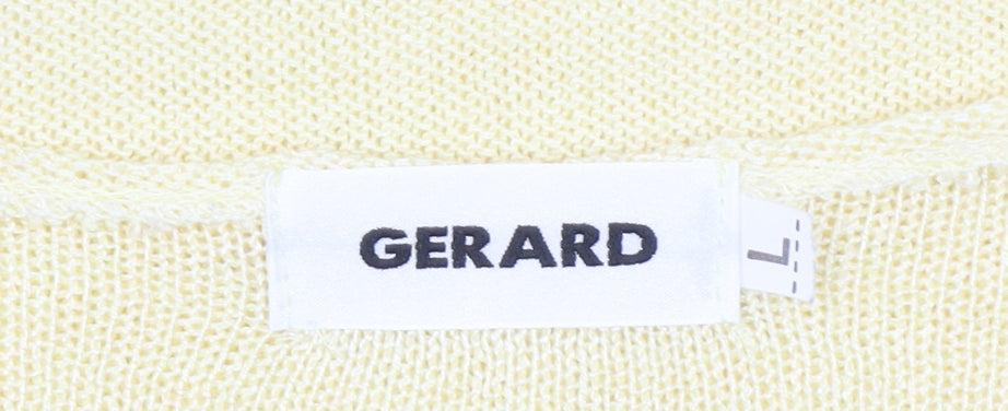 Gerard Women's Yellow Knit Pullover Jumper L Lightweight 3/4 Sleeve