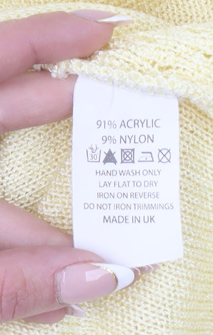 Gerard Women's Yellow Knit Pullover Jumper L Lightweight 3/4 Sleeve