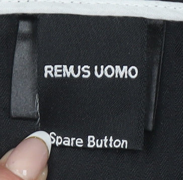 Remus Uomo Men's Grey Wool Blend Dress Pants 34R Straight Leg Formal Trousers