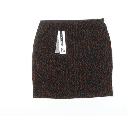 Noisy May Women's Black Metallic High Rise Pencil Skirt M