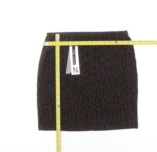 Noisy May Women's Black Metallic High Rise Pencil Skirt M