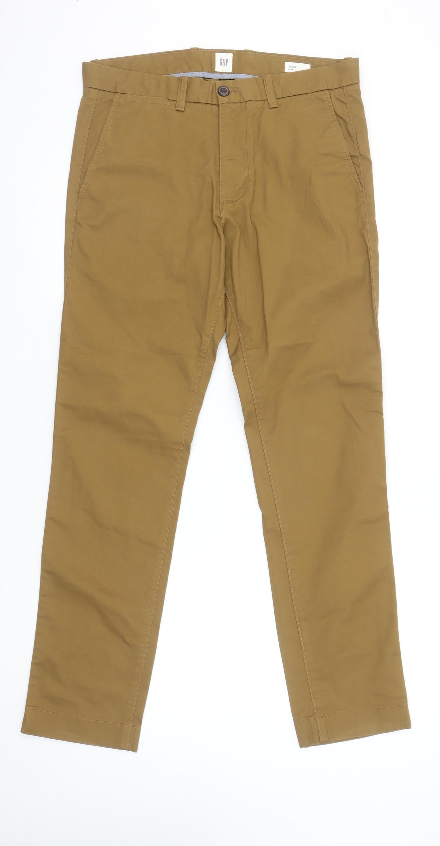 GAP Men's Brown Slim Fit Chino Trousers Size 30x30