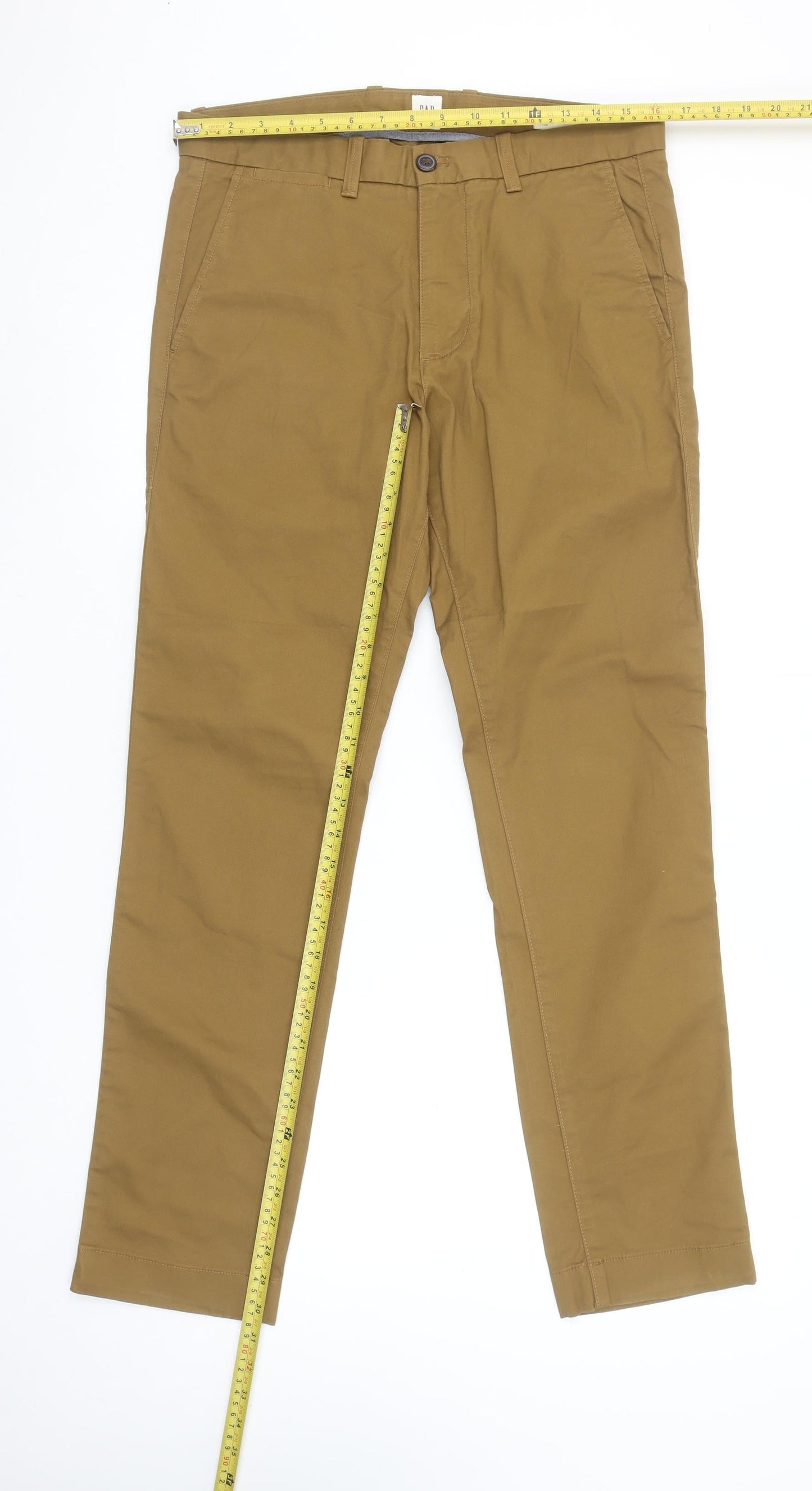 GAP Men's Brown Slim Fit Chino Trousers Size 30x30