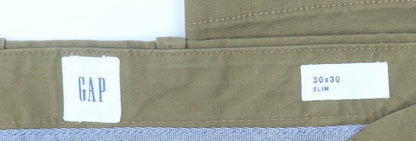 GAP Men's Brown Slim Fit Chino Trousers Size 30x30