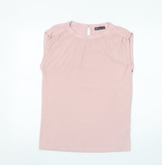 Womens UK Size 14 Marks and Spencer Pink Basic Blouse