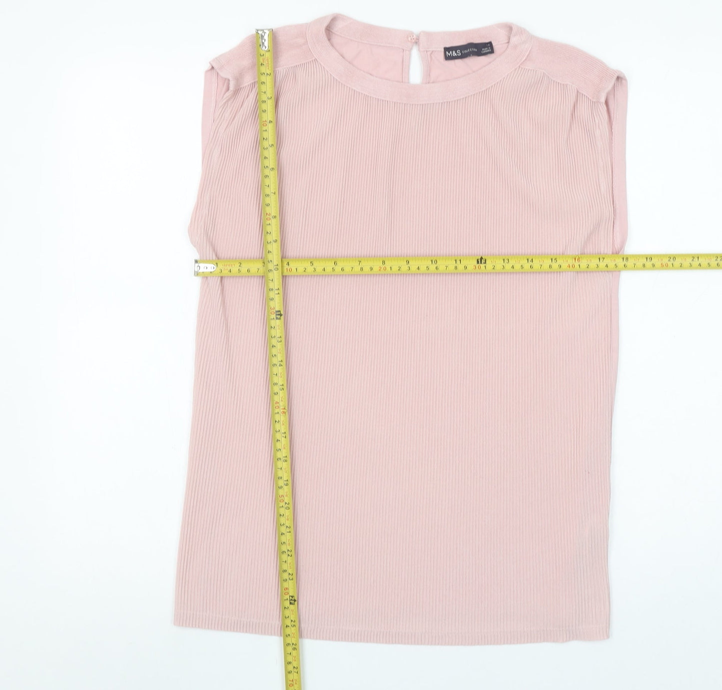 Womens UK Size 14 Marks and Spencer Pink Basic Blouse