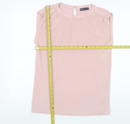 Womens UK Size 14 Marks and Spencer Pink Basic Blouse