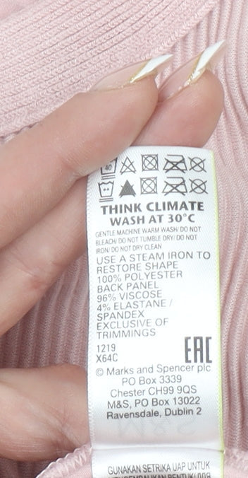 Womens UK Size 14 Marks and Spencer Pink Basic Blouse