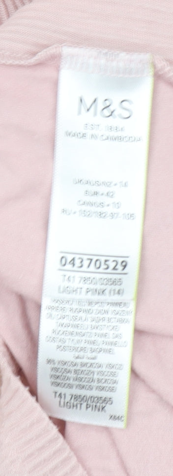 Womens UK Size 14 Marks and Spencer Pink Basic Blouse