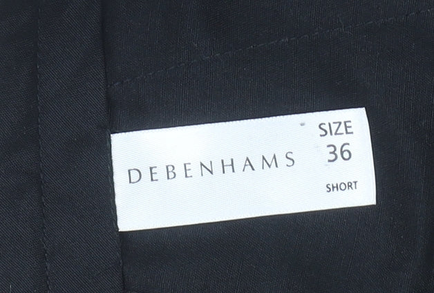 Debenhams Men's Brown Polyester Viscose Pleated Trousers Size 36 Short