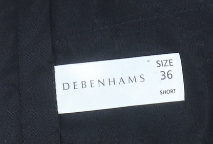 Debenhams Men's Brown Polyester Viscose Pleated Trousers Size 36 Short