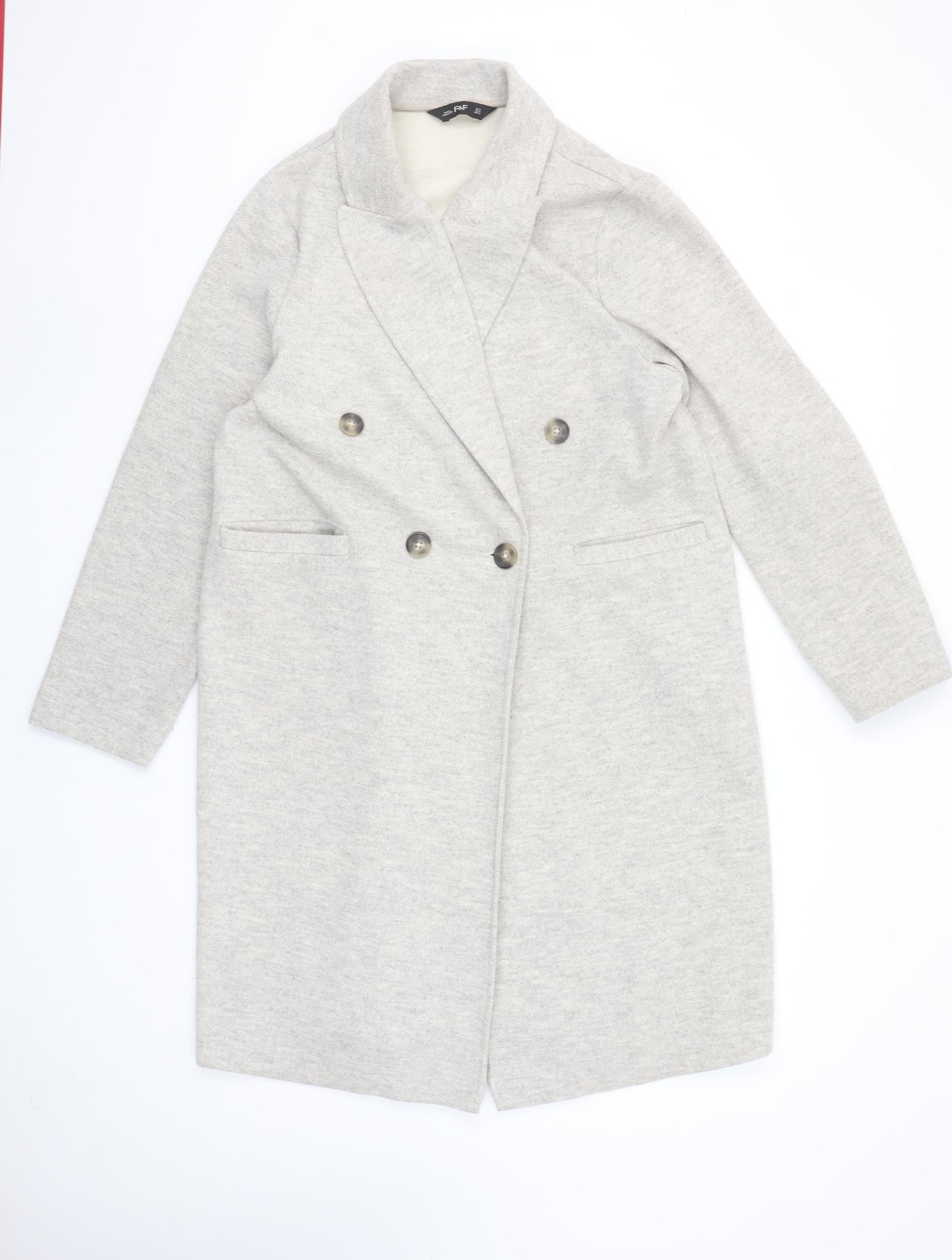 Womens UK Size M F&F Beige Overcoat