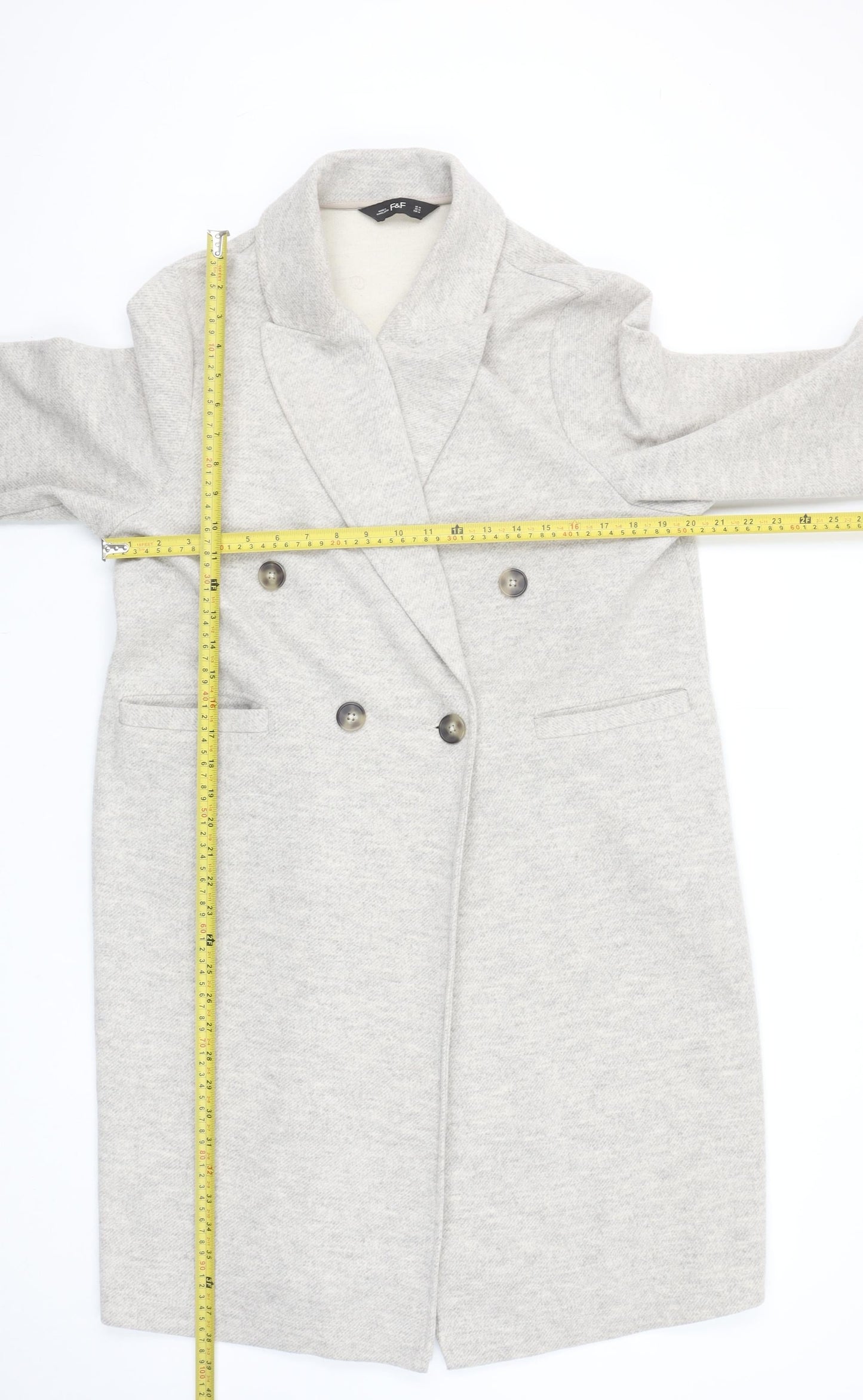 Womens UK Size M F&F Beige Overcoat