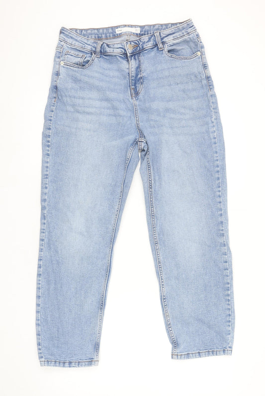 Dunnes Stores Women Blue Size 14 Cropped Stretch Denim Jeans