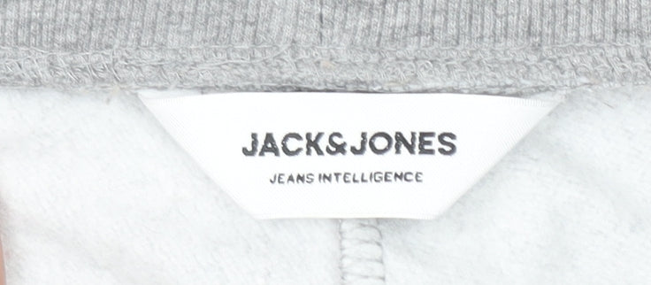 Jack & Jones Mens Grey Jogger Trousers M Regular Fit Casual