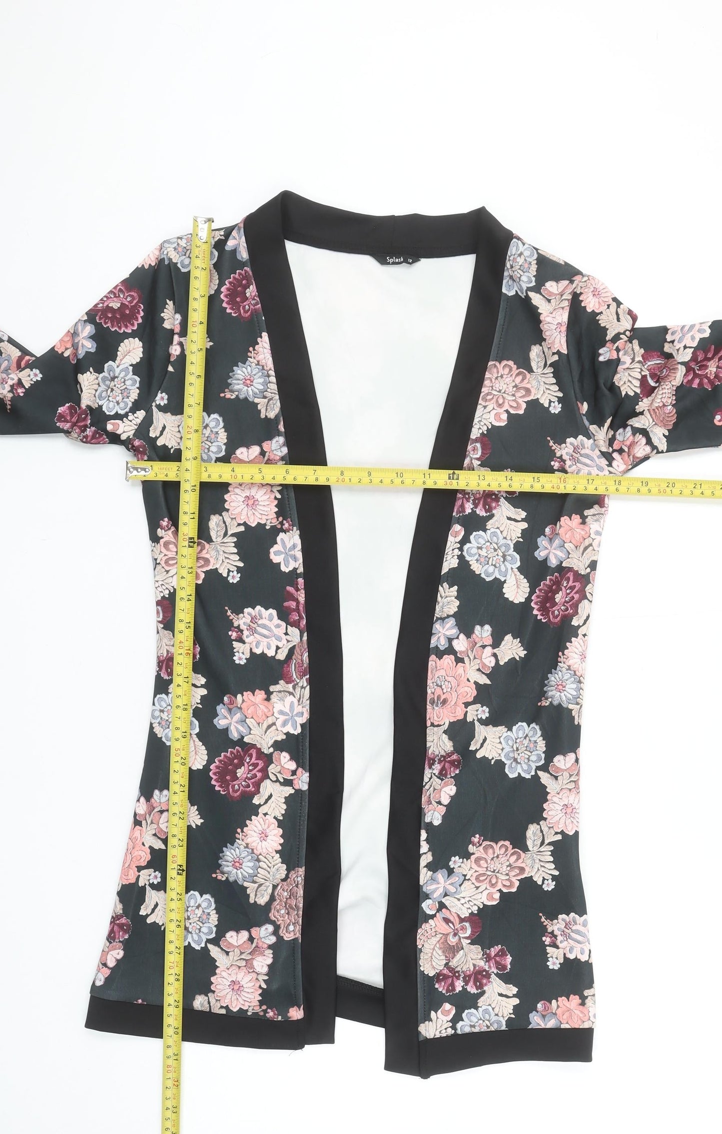 Womens UK Size 12 SPLASH Multicoloured Kimono Blouse