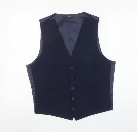 Mens UK Size M Marks and Spencer Regular Blue Suit Waistcoat