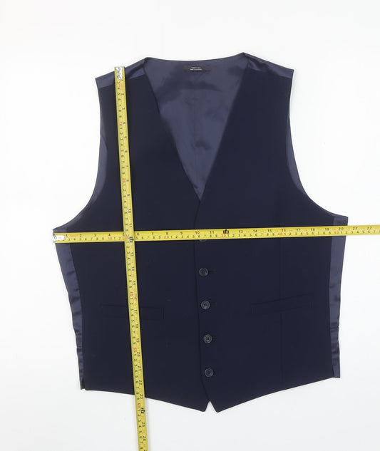 Mens UK Size M Marks and Spencer Regular Blue Suit Waistcoat