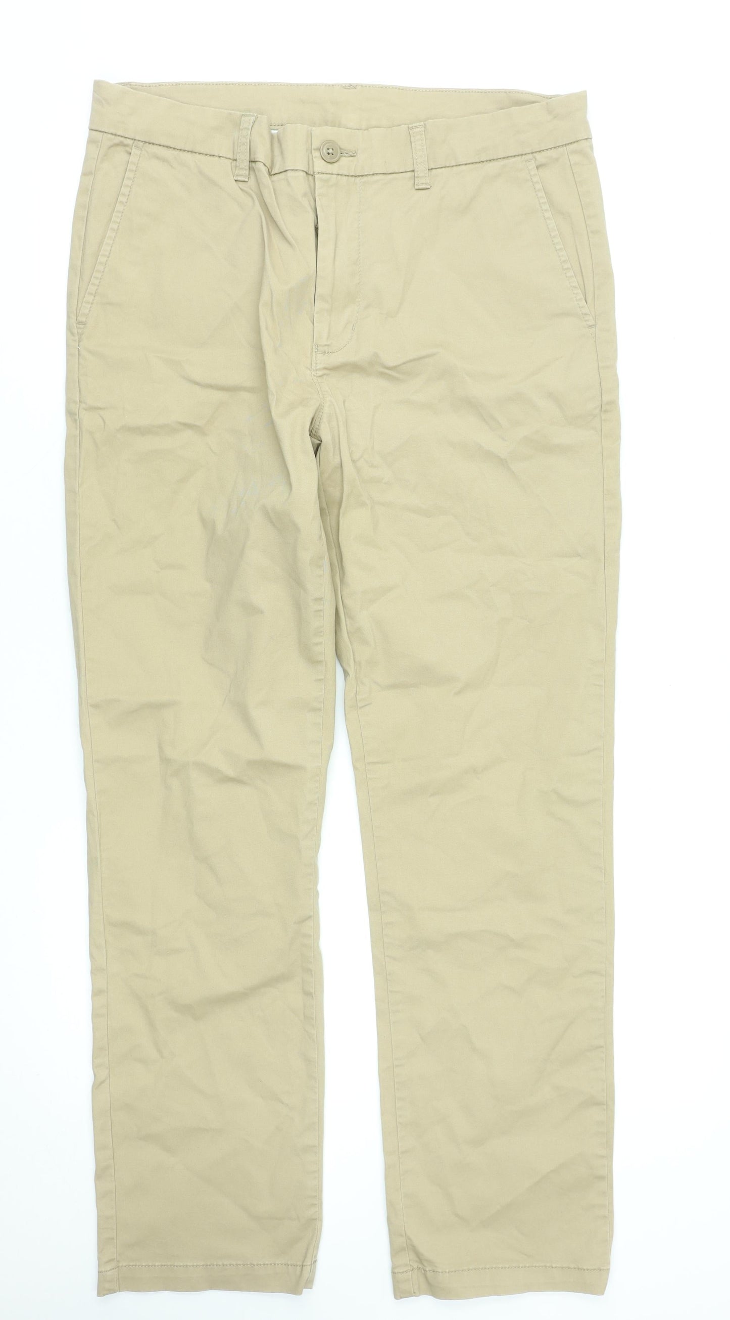 Dunnes Stores Men’s Beige Chino Trousers 34W 31L Cotton Stretch
