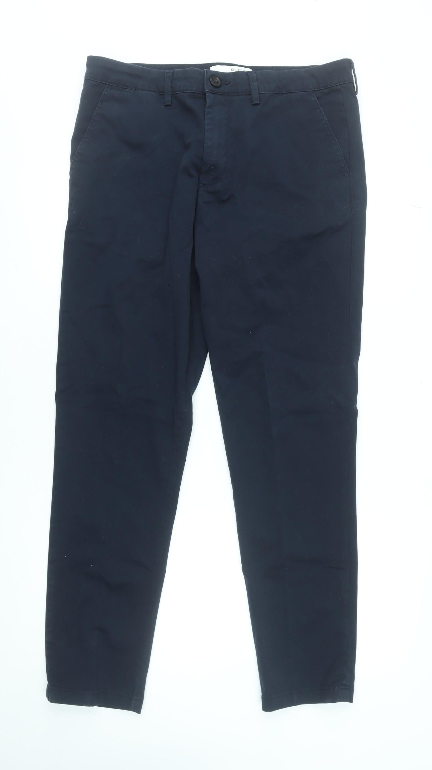 Selected Homme Men's Blue Slim Fit Chino Trousers W34 L32